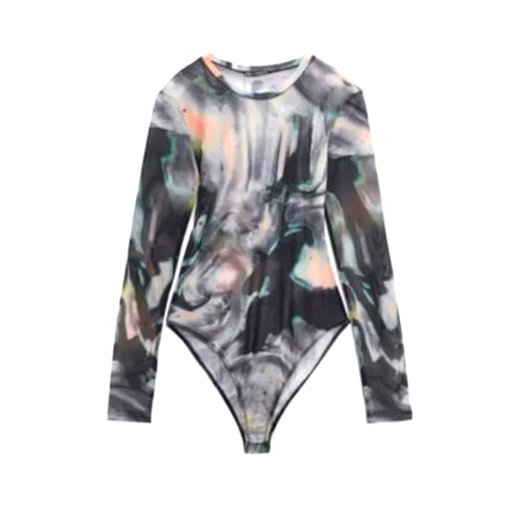 ✨NWOT Zara Tulle Bodysuit ✨ - Picture 1 of 5